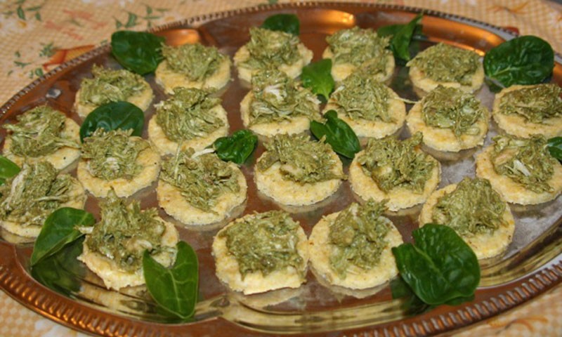 RECIPE GlutenFree Pesto Chicken Bites with Cornmeal Rounds Azure