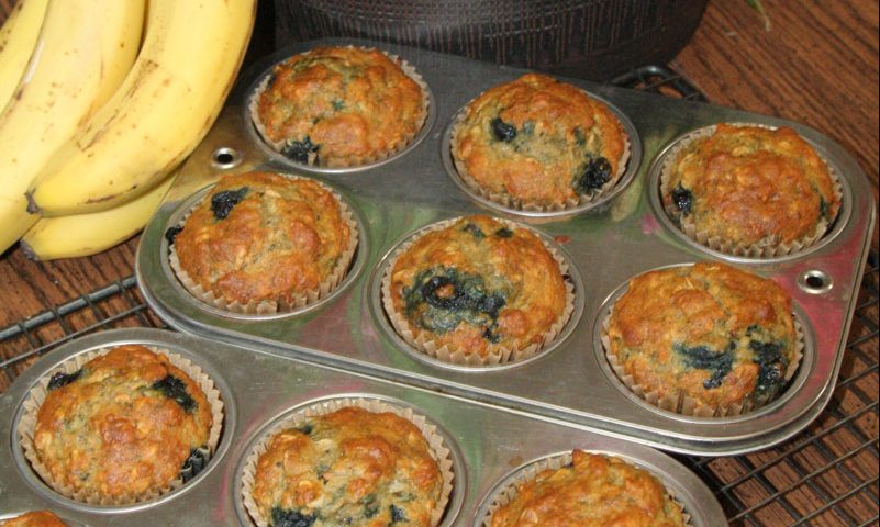 RECIPE Easy NoDairy, NoEgg Banana Blueberry Muffins Azure Standard