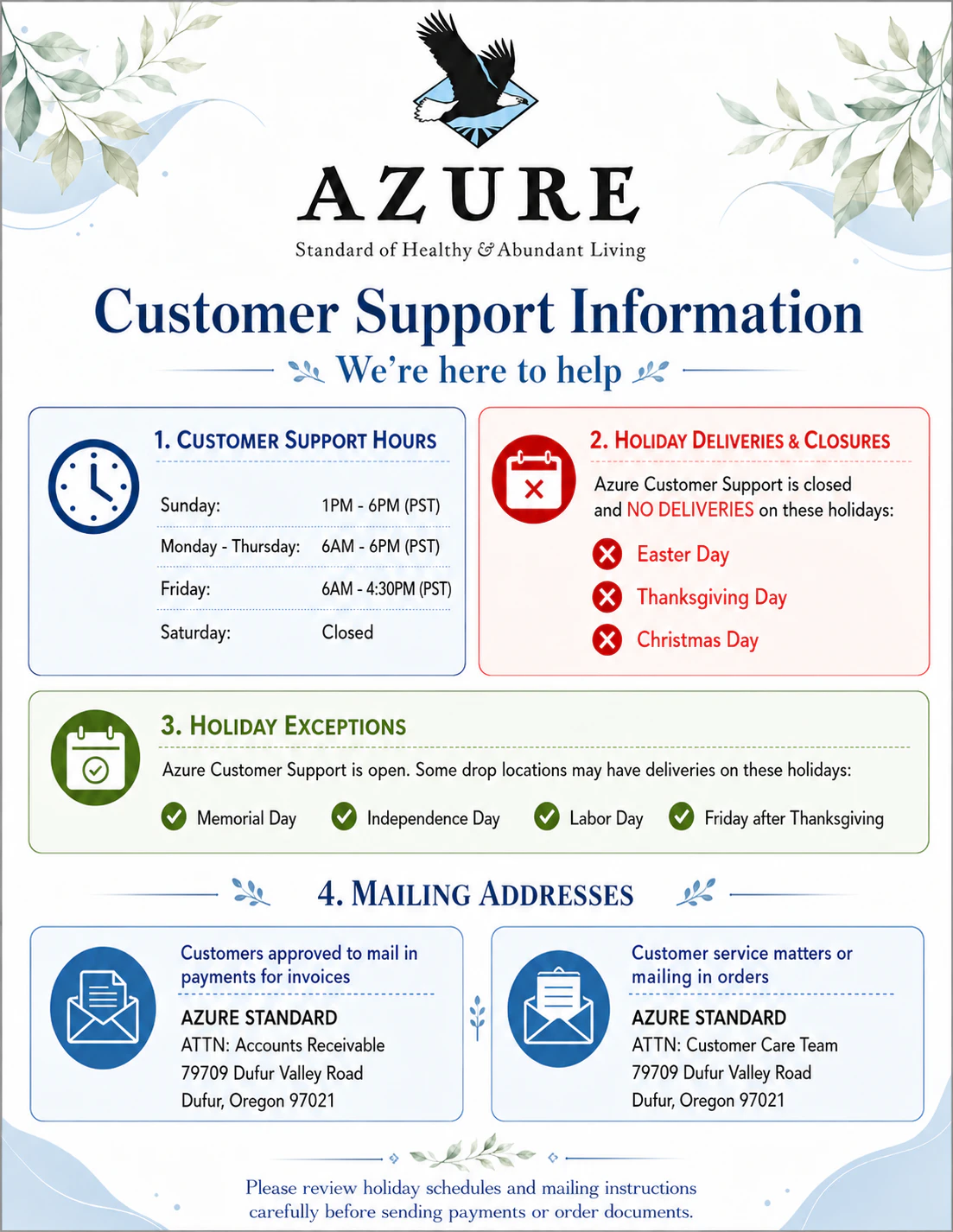 Azure Customer Support - Azure Standard