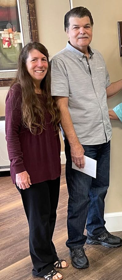 Kimberly and Doc at his bell ringing