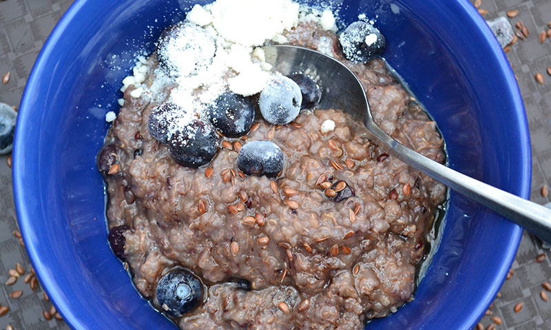 Blueberry Flax Quinoa Porridge Overnight Recipe Azure Standard